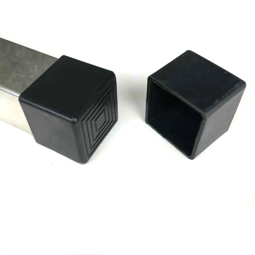 2/5Pcs Black Rectangle Furniture Leg Cover Cap 19x19mm~50x100mm PVC Rubber Chair Table Feet Tube Pipe  Blanking End Caps