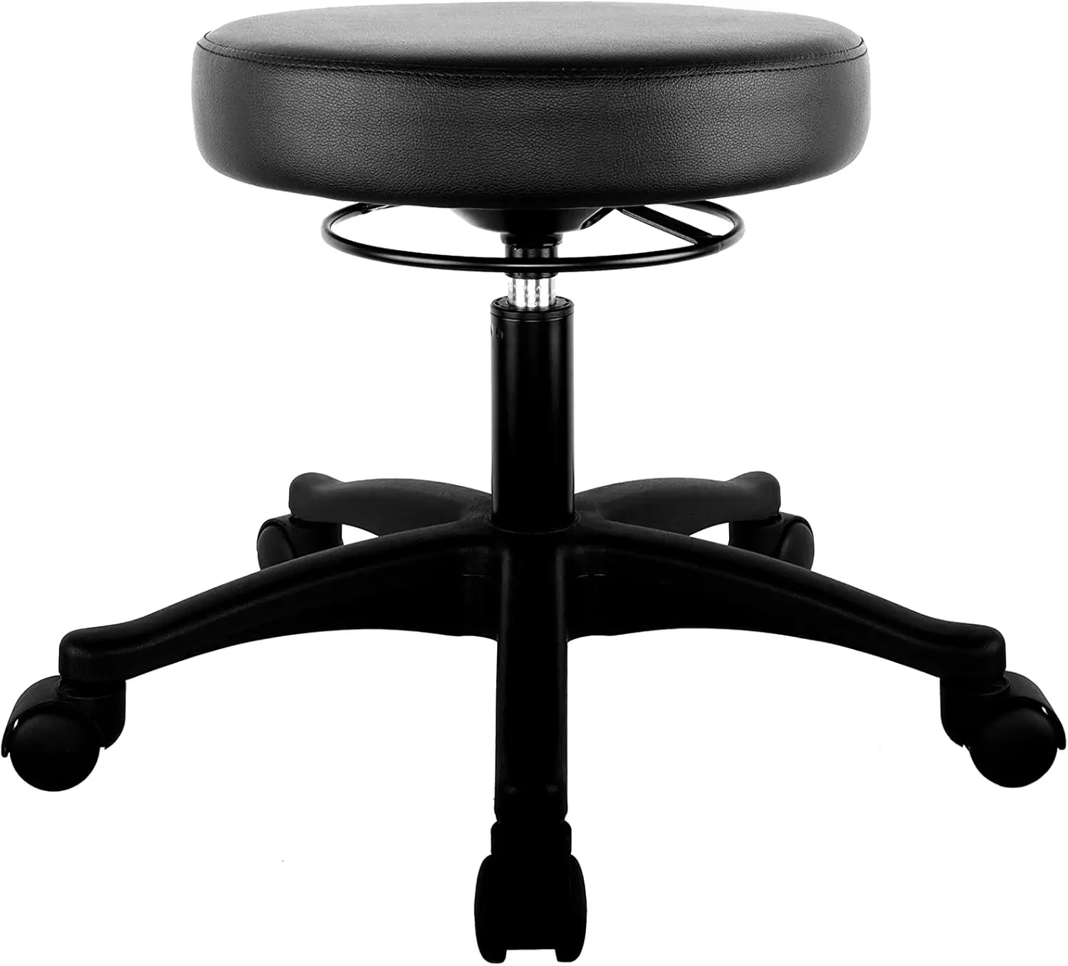 

15" Height Adjustable Round Seat Stool Heavy Duty Built and Shipped Within 24 Hours, Spa, Medical, Lab, Black (Rubber) Benches