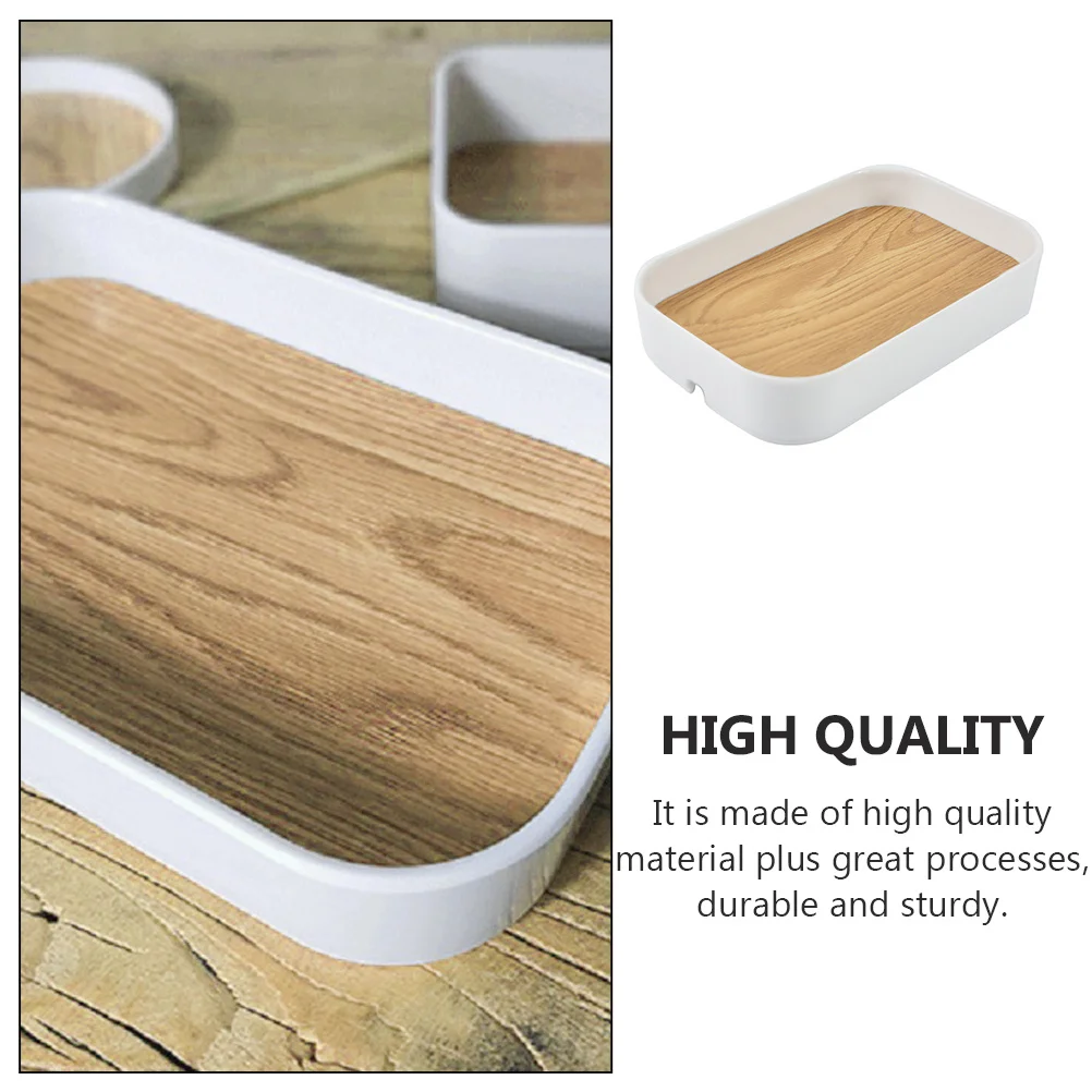 

1Pcs Wood Grain Desktop Organizer Sundries Box Compact Multipurpose Storage Cosmetics Stationery Container Storage Box