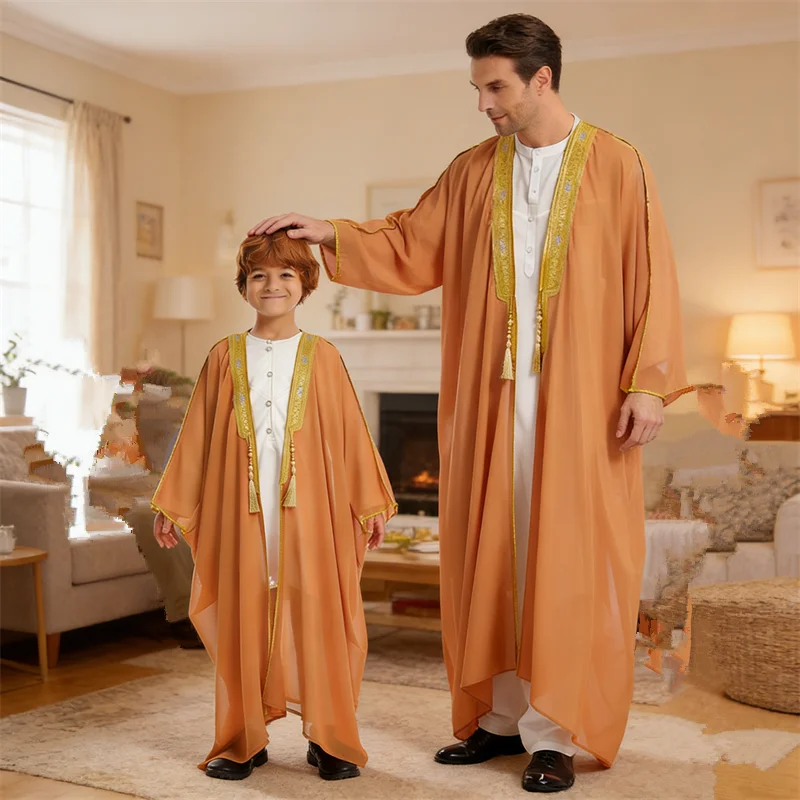 

Eid Muslim Men Boy Kids Jubba Thobe Kimono Abaya Dress Islamic Ramadan Robe Saudi Arabic Musulman Caftan Dubai Djellaba Kebaya