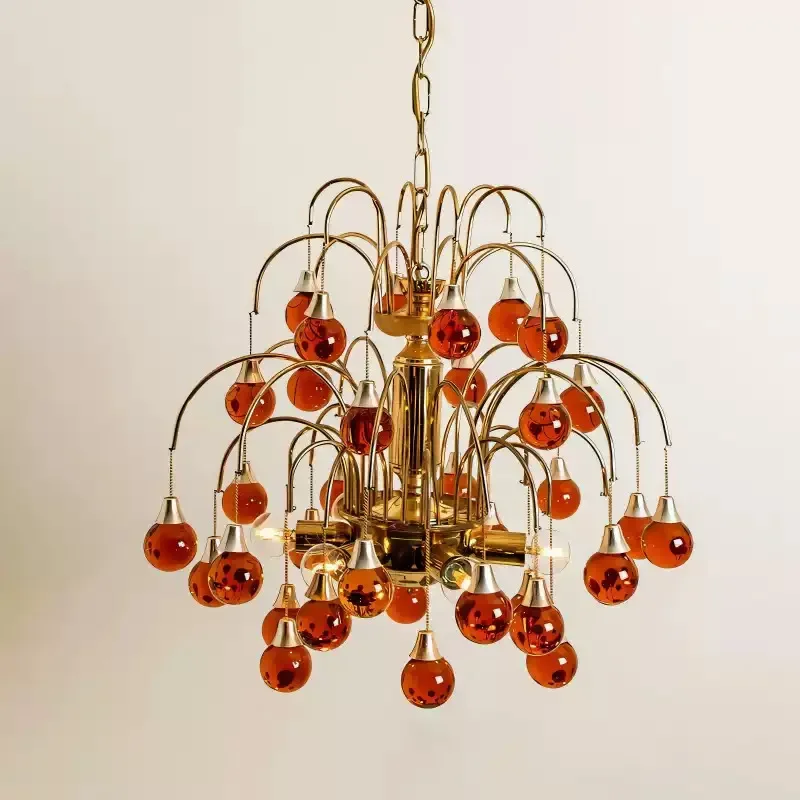 Creative French glass cherry bed and breakfast chandelier retro style designer living room dining