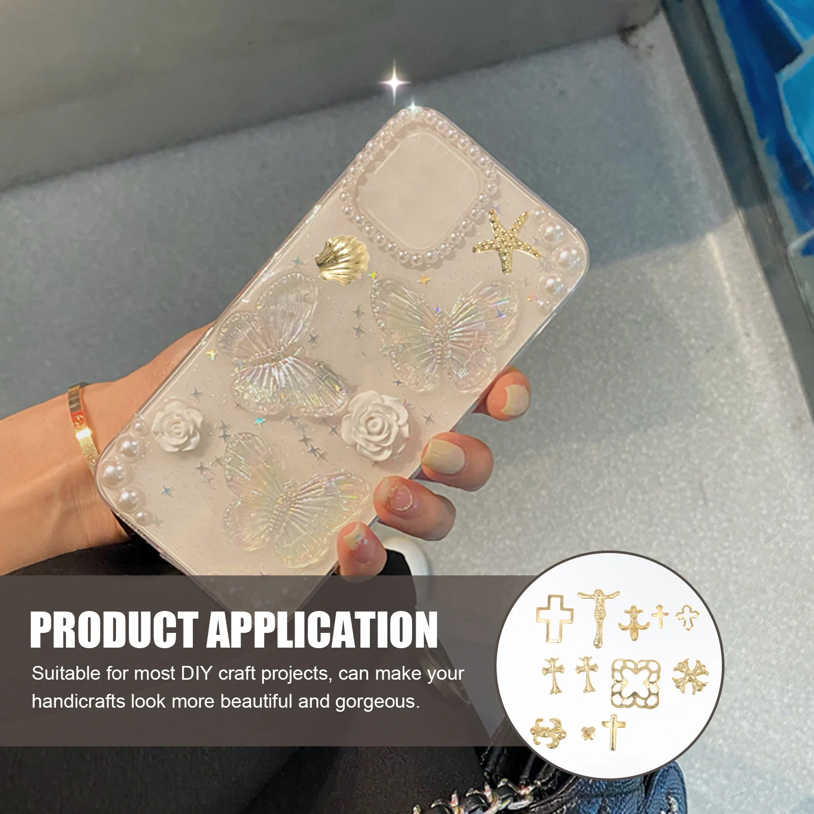 

3 Boxes Gold Leaf Alloy Fillers DIY Filing Decors Phone Case Metal Sheets Jewelry Making Supplies Craft Projects