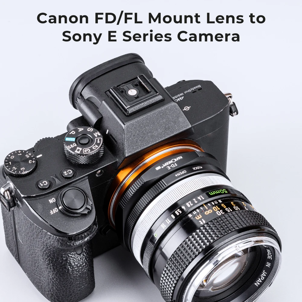 K&F CONCEPT FD to Nex E Mount Lens Mount Adapter for Canon FD FL Mount Lens to E NEX Mount for Sony E Pro Mount Camera Adapter