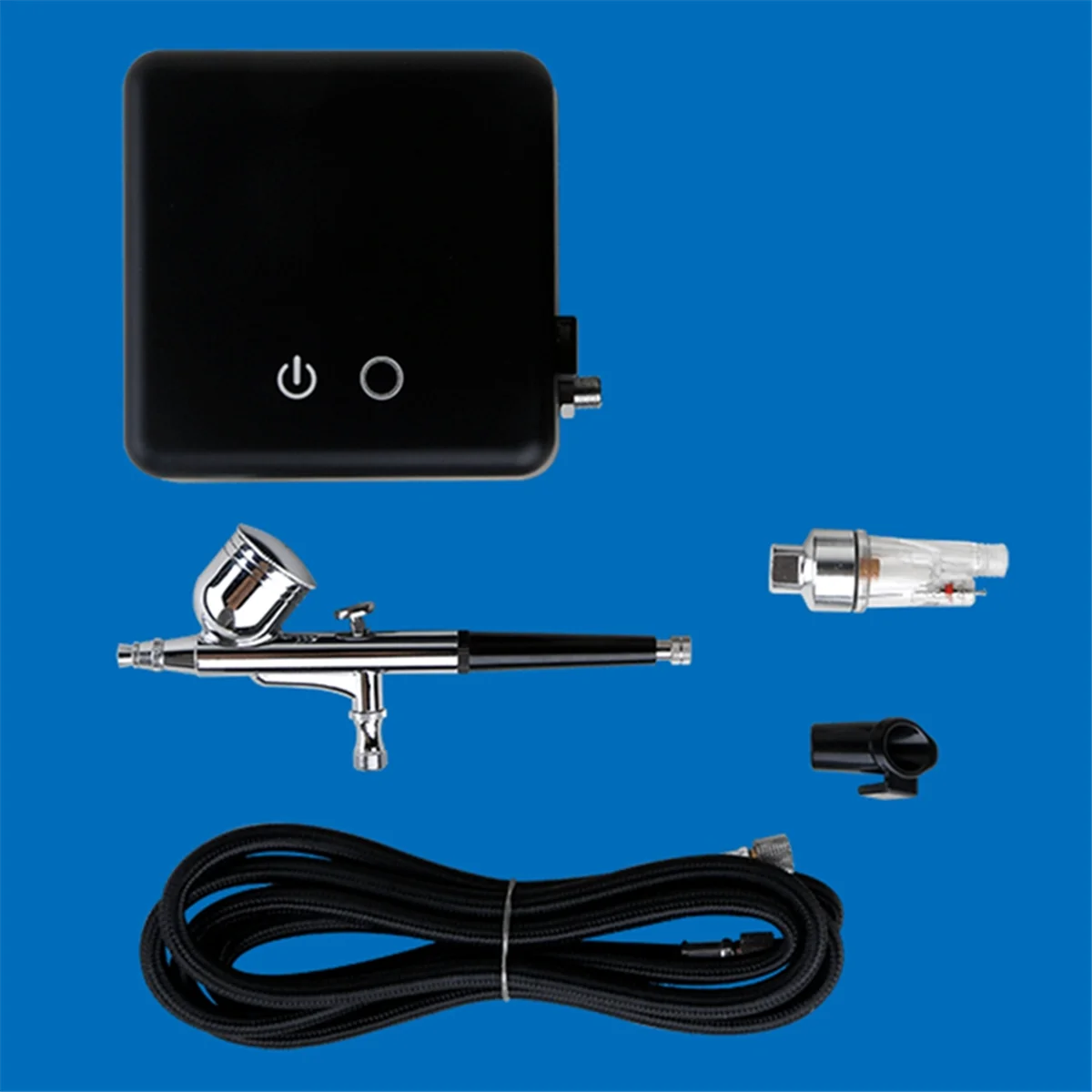 Mini bomba de aerógrafo N18R, juego de aerógrafo de tatuaje de maquillaje de uñas, herramienta de pintura de coche de pastel modelo enchufe negro de la UE