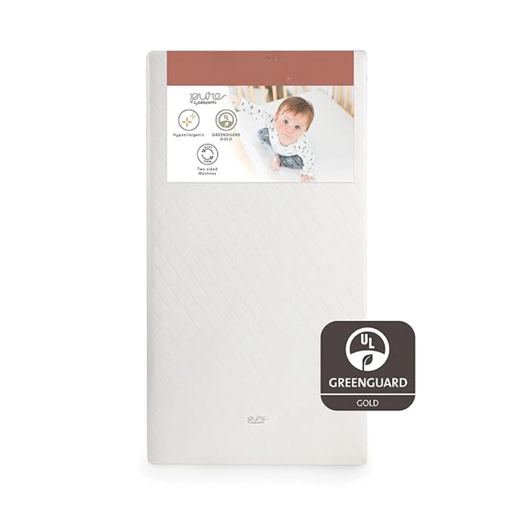 Pure Core Crib Mattress, Hybrid Quilted Waterproof Cover, 2-Stage