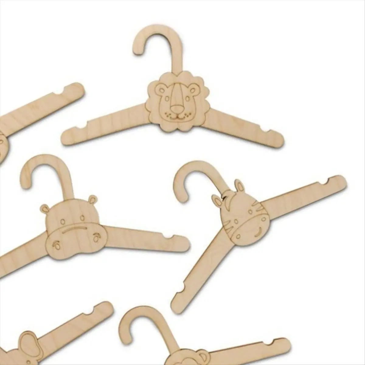 ABNQ 20PCS Gantungan Baju Kayu Lucu Rak Gantung Dinding Penyimpanan Pakaian Bayi Organizer Kayu Tempat Pajangan G