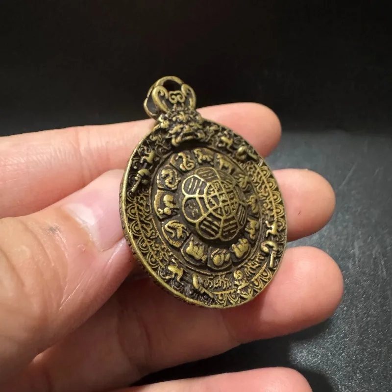 Brass Jiugong Gossip Tag Pendant New Collection Keychain Crafts