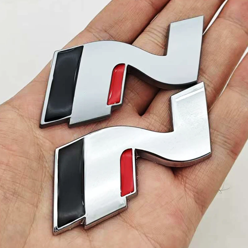 3D Metal Car Styling N Logo Badge Rear Boot Trunk Emblem Sticker Decal For Hyundai i20 i30 Sonata Kona Elantra Tuson Accessories view 5