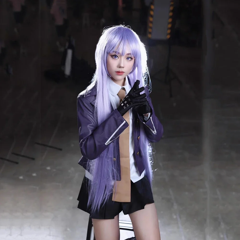 

6PCS Anime Danganronpa kirigiri kyoko Cosplay Costume Uniform Anime Halloween Costumes for Women Men Clothes Accessorie Prop