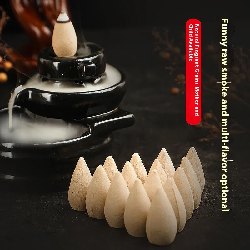 200Pcs Household Natural Reflux Tower Odor Remover Incense Colorful Scented Incense Cones Sandalwood Aloes Aromatherapy
