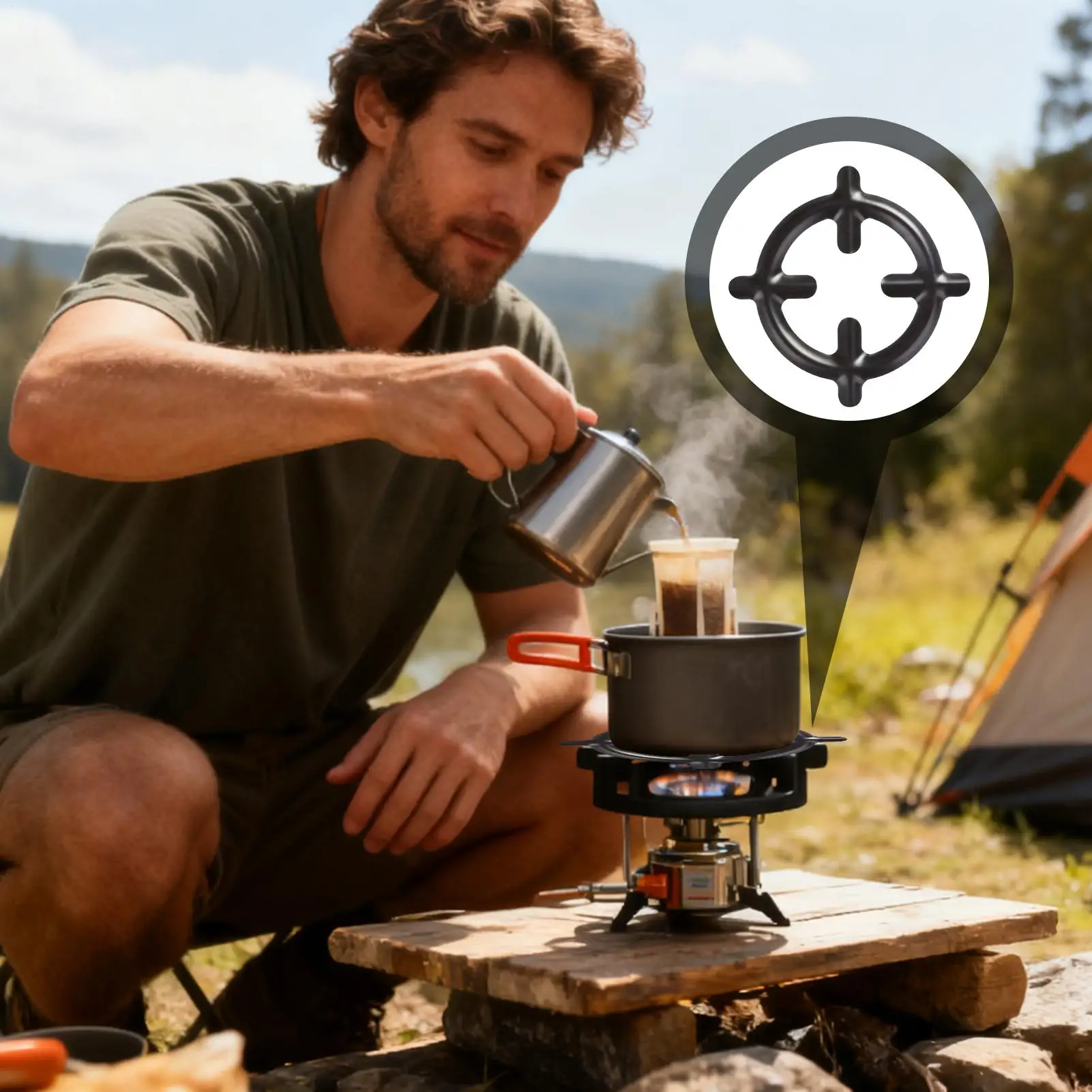 Rejillas para estufa, estante de anillo resistente al calor, quemador de Metal, soporte para cafetera para calentadores de mantequilla, cacerolas, placas, cafetera, utensilios de cocina