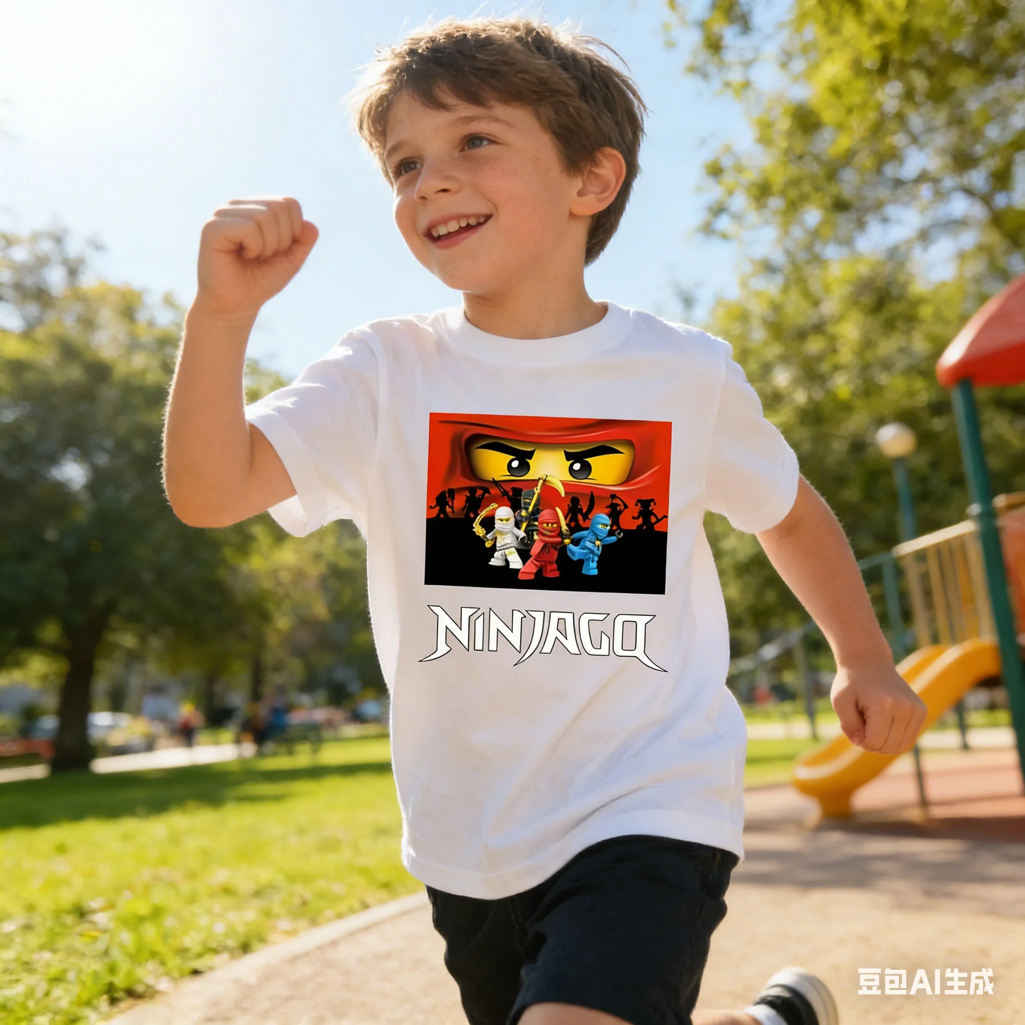 Camiseta N-Ninjago P-Phantom Ninja, vários tamanhos, estampa digital, lego ninja, anime, mistura de algodão, verão, manga curta, menino, menina