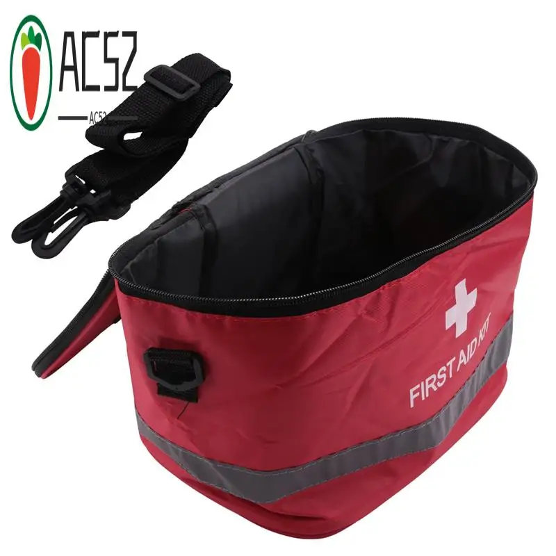 AC52-Outdoor First Aid Kit Sports Camping Bag Home Emergency Survival Package Red Nylon Striking Cross Symbol Crossbody Bag