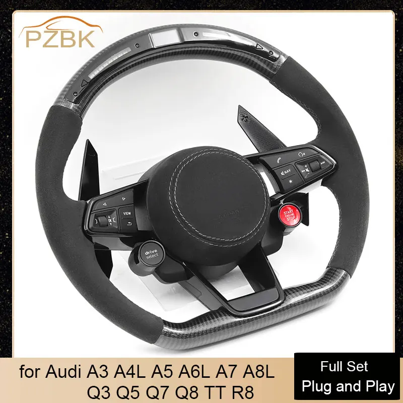 

LED Carbon Steering Wheel Assembly with 2 Button for Audi A3 A4 A5 A6 A7 A8 S8 Q3 Q5 Q7 S3 S4 S5 S6 S7 TT R8 RS3 RS4 RS5