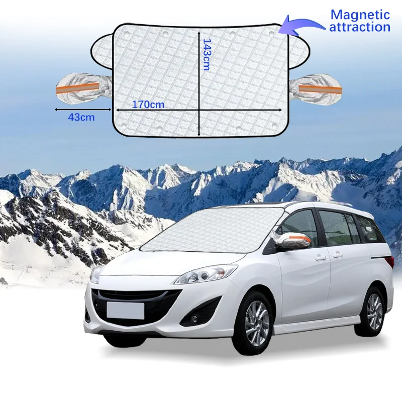 Car Windshield Cover Magnet Winter Window Snow Shield Anti Frost Auto Front Window Snow Cover For Mazda 5