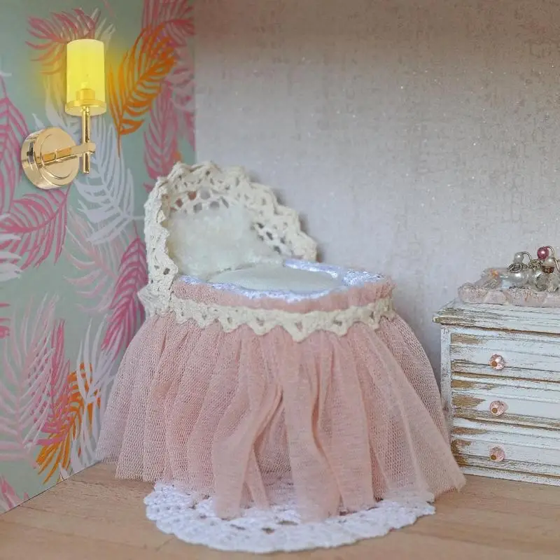 

M89C Modern 1/12 Scale Dollhouses Wall Lamp With Glass Dome And Energy Efficient LED Lighting For Miniature Home Decors