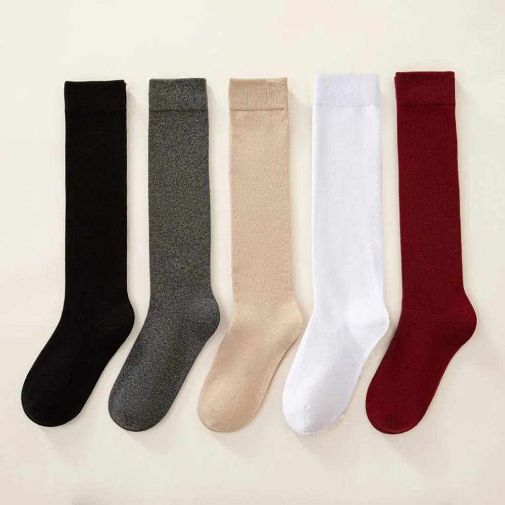 

Solid Color Women's Calf Socks Autumn Winter Sport Pressure Induced Leg Slimming Socks Daily Casual Long Tube Knee High Socks