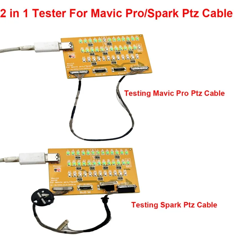 

2 in 1 Tester For DJI Mavic Pro/Spark Gimbal Ptz Signal Cable Test Board Drone Parts Detector