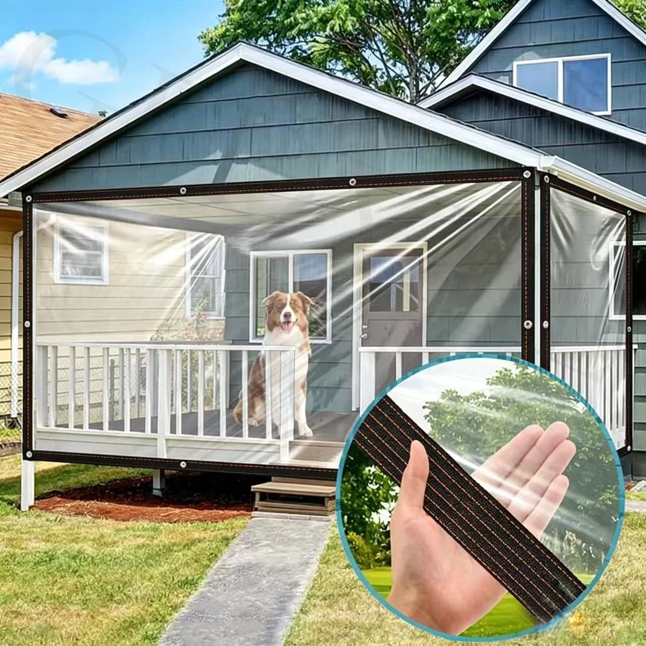 Waterproof Transparent Tarpaulin with Metal Grommets; Tarpaulin for Covering; Multipurpose Waterproof Tarpaulin