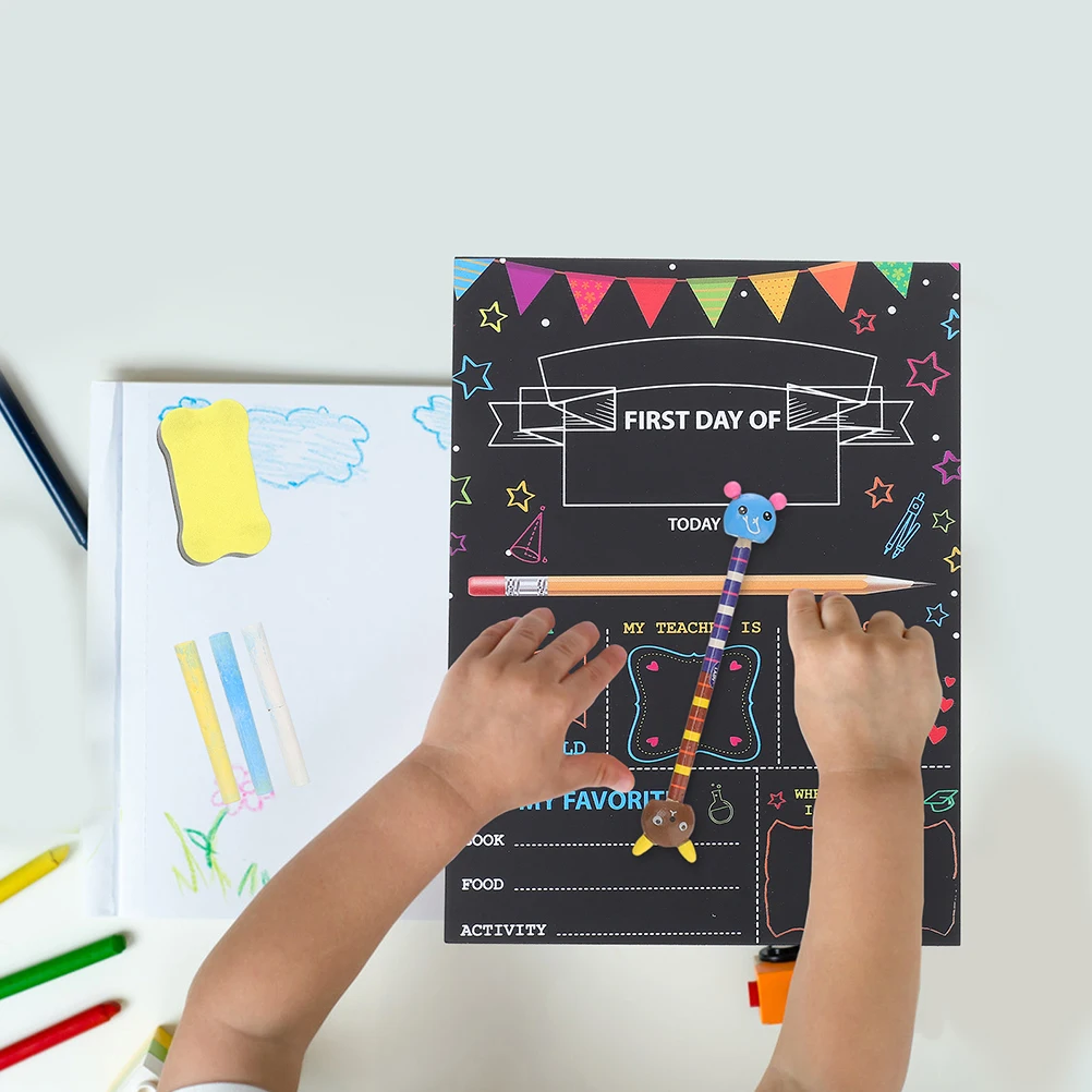 

First Day of Preschool Sign Chalkboard for Lightweight Wooden Board Smooth Edges Feeling Adorable School