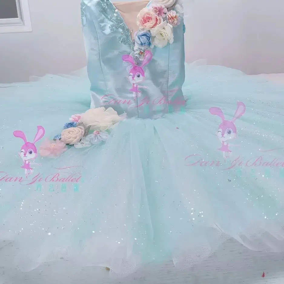 Danyi simple Women's Children's Day adult children's ballet blue plate dress tutu professional customized performance competitio