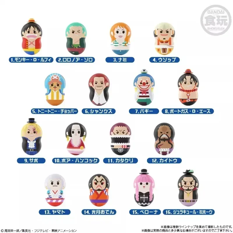 BANDAI Japan One Piece Tumbler Figure Anime Gashapon Capsule Toys Cute Luffy Solon Nami Chopper Kawaii Figurine Gift