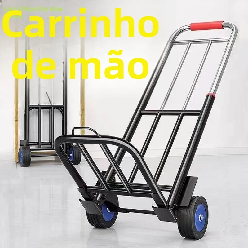 convenient-foldable-stainless-steel-hand-pulled-cart-for-audio-equipment-vegetable-buying-and-cargo-transport