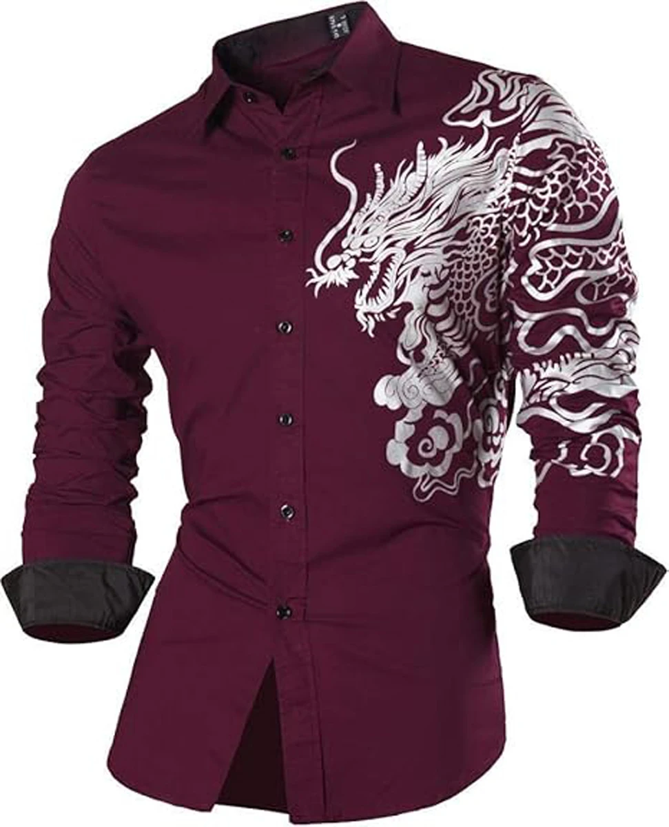 New Men's Shirt Hawaiian Shirt Beach Holiday Long Sleeve Black White Classic Business Shirt Dress Man Custom Shirt Man Designer