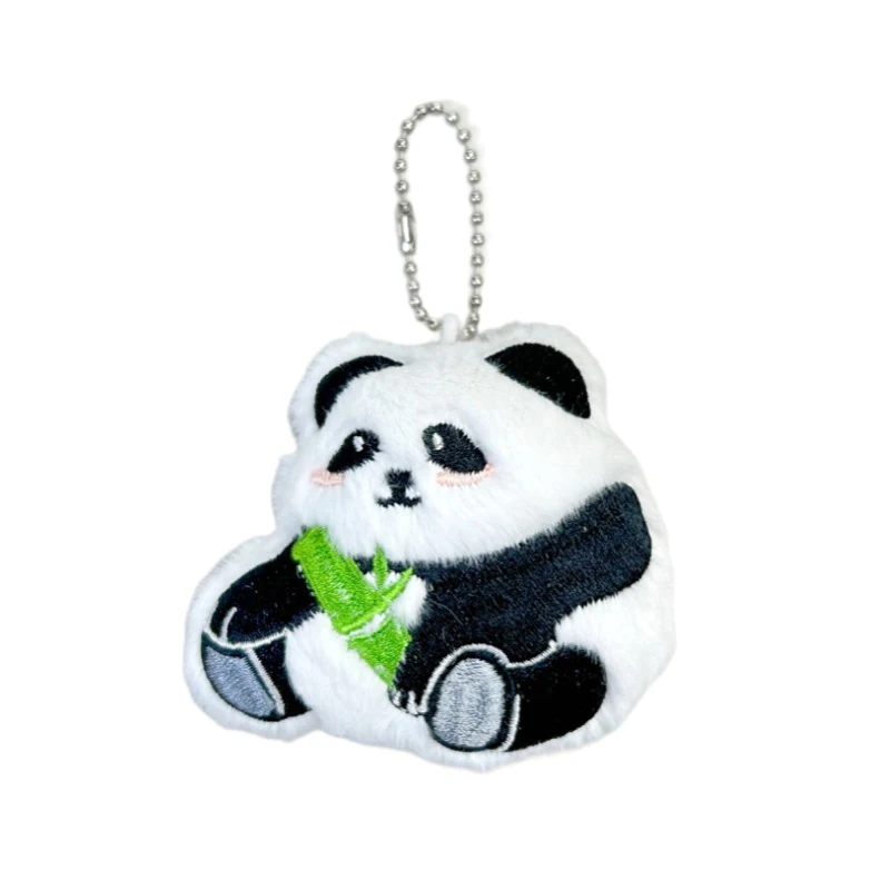 Niedlichen Cartoon Bambus Panda Plüsch puppen Spielzeug Quietschen Schlüssel bund Anhänger Mode Rucksack hängen Dekoration Zubehör Geschenke