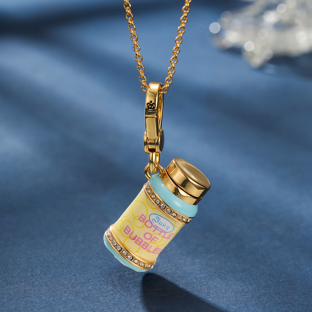 1Pc Stylish Enameled Letter Bubble Bottle Pendant,Unique Bottle Necklace Keychain For Women,Sweet Party Jewelry Christmas Gift