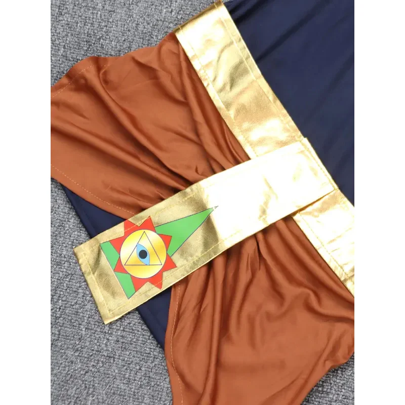 Kids Halloween Costume Ancient Egypt King Pharaoh Emperor Cosplay Outfits Glossy Gold Fancy Clothes Children Party Dress Up！1e