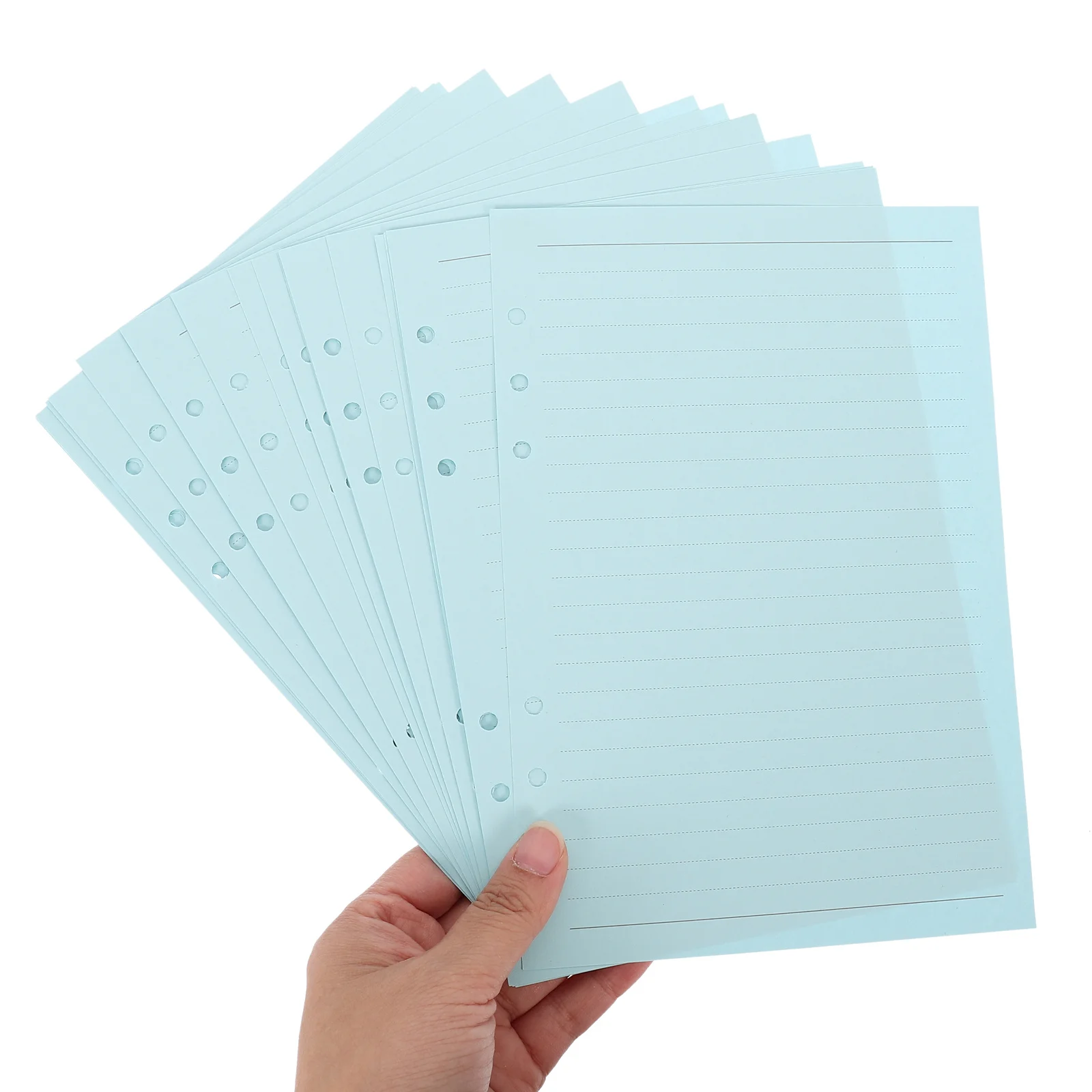 100 ورقة A5 حكم ورقة فضفاضة 5 ألوان 6 حفرة لكمات الملء ل مخطط الموثق دفتر ملاحظات بغلاف مُجلّد إدراج #2