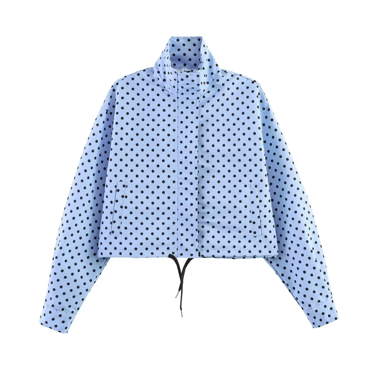 Polka Dot Print Korte Jassen Dames High Street Lange Mouwen Jassen voor Dames 2026 Elegante Kantoor Dames Casual Buitenkleding