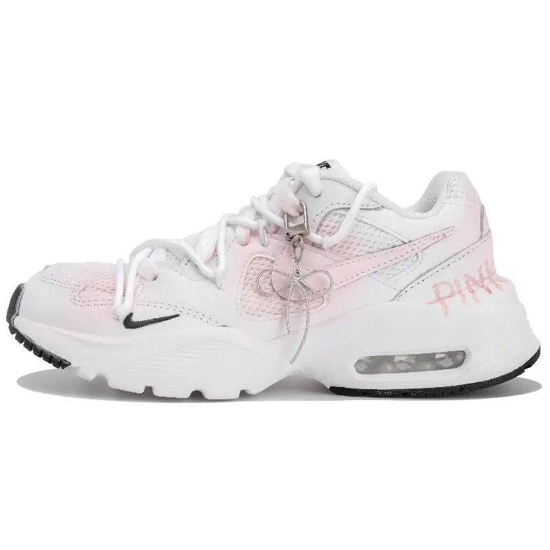 

[Custom Pink summer dye]Nike Air Max Fusion Low-Top Running Shoes Women's White Pink