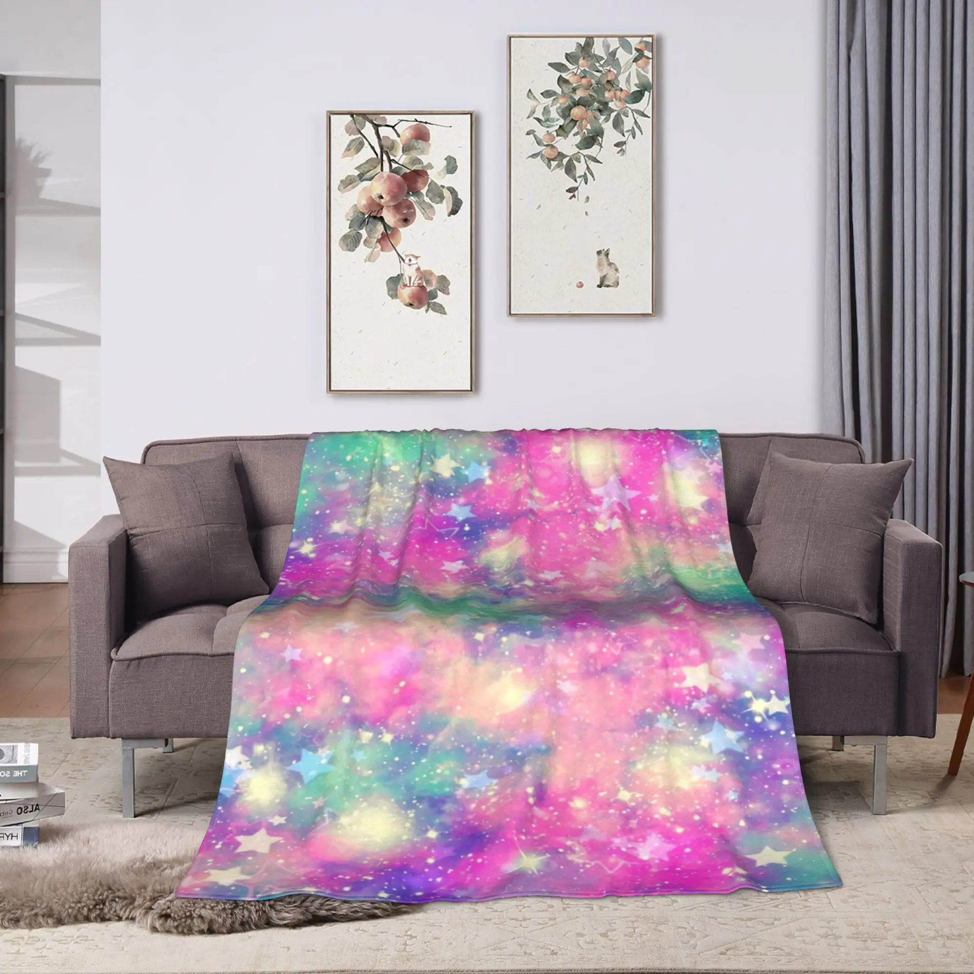 New spacecra Glow in The Dark Blanket Unicorn Gift for Kid Birthday Bedroom Decor Unicorns Toys Soft Cozy Throw Blanke