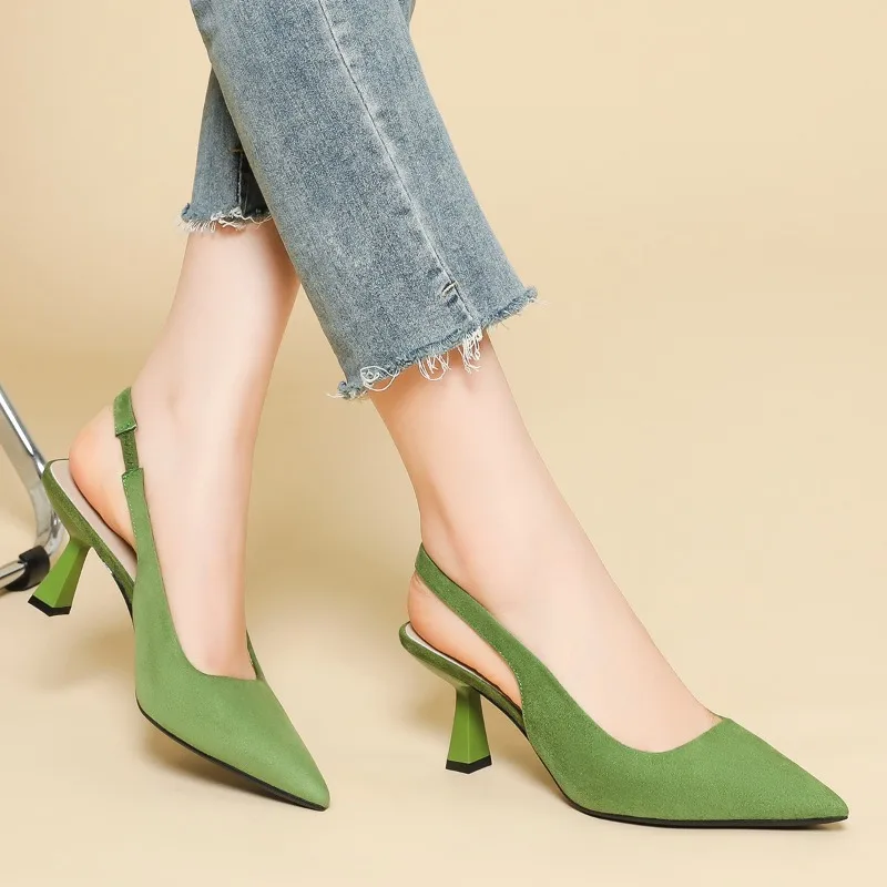 

Summer New 2026 Sandal Woman Small Stiletto Heels Sexy Designer Sandals for Women Black Luxury Genuine Leather Red High Heeled