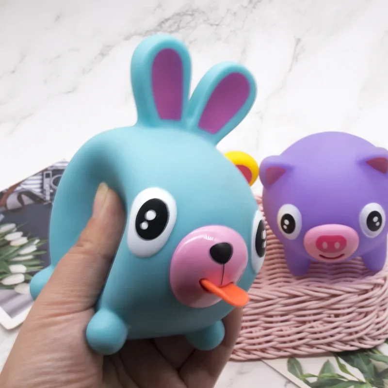 Mignon langue vocale poupée pincement musique enfants Vent jouet Vocal Animal jouets anti-Stress jouets Squishy Fidget jouets