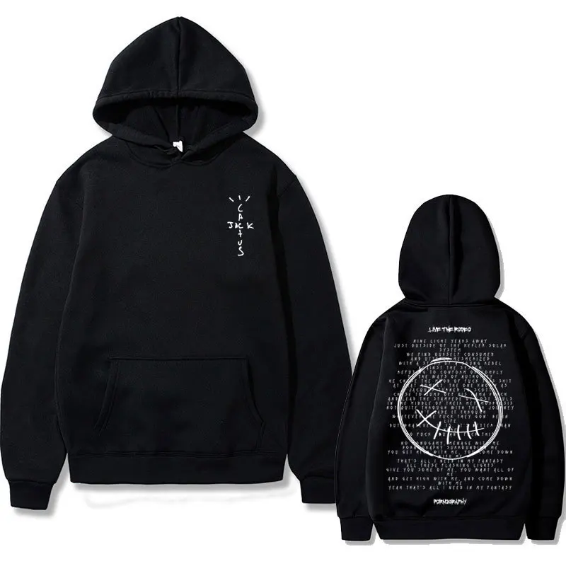 2026 New Cactus Jack Double Sided Print Men's Autumn fleece hoodie Fashion Regular fit Long Sleeves Clothes Sportwear Streetwear