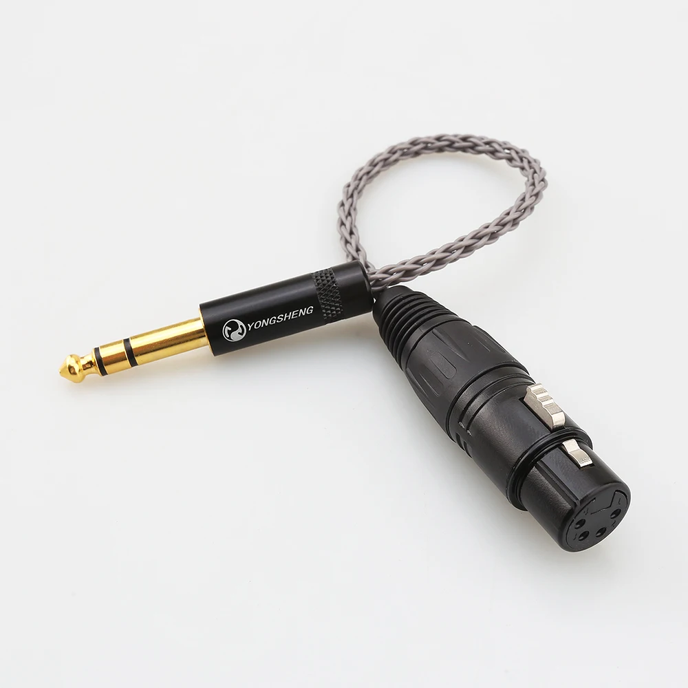 Câble audio plaqué argent HIFI, 6.5 trs 6.35 jack mâle à 4 broches femelle, 4.4mm, adaptateur femelle pour lecteur de musique MP3