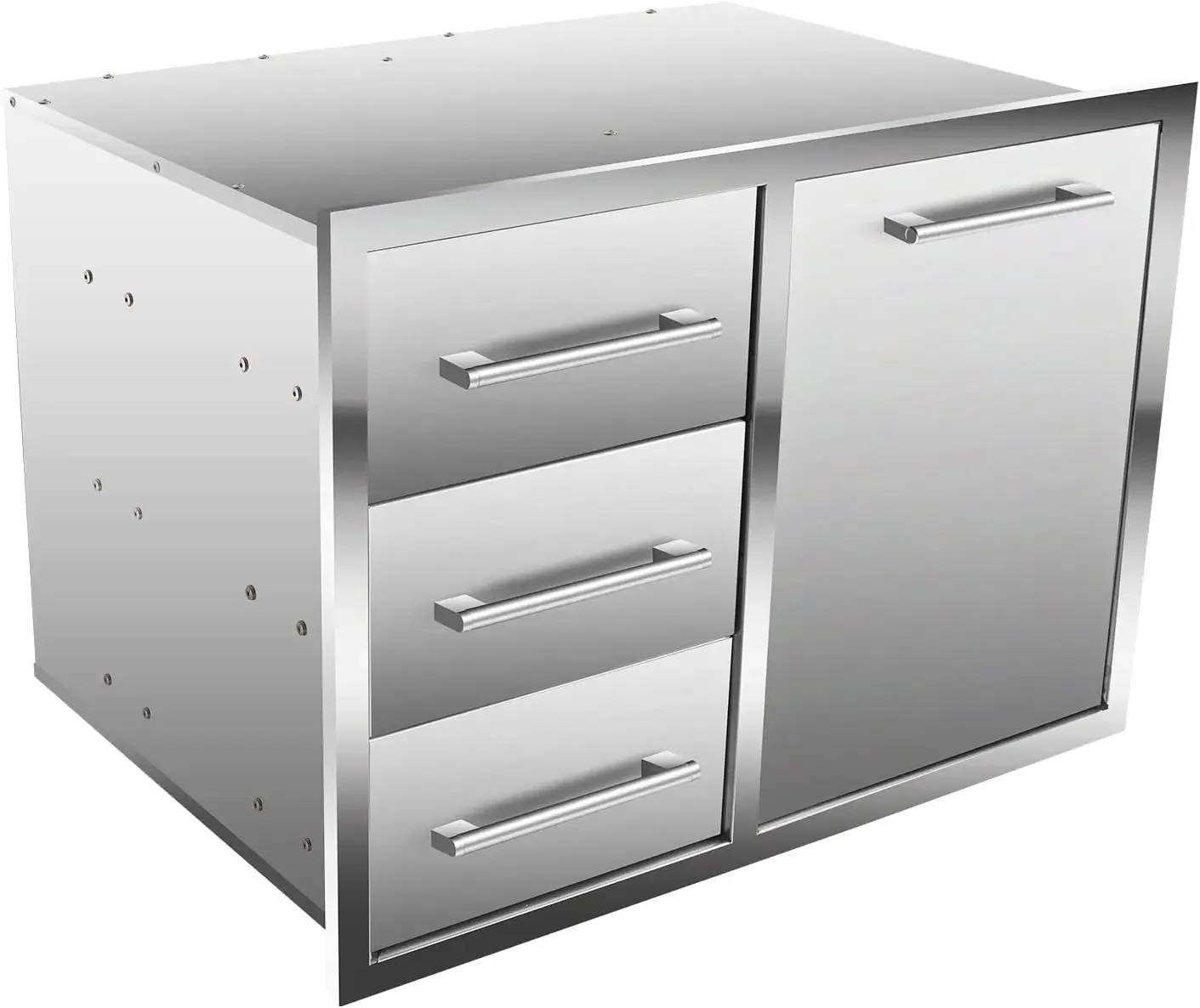 

home.Outdoor Kitchen Drawer Combo, BBQ Access Trash Drawer Combo with Stainless Steel