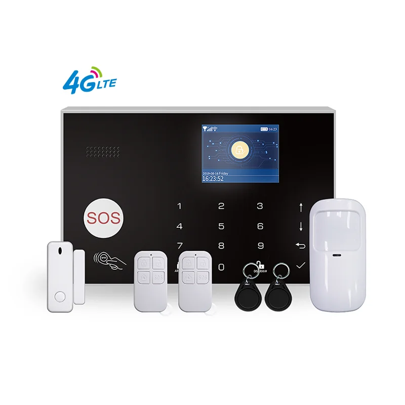 

Smart Home 2.4G WiFi Wireless & Wired 4G Hub SIM Card Auto Dial Home Security System with Tuya App Control