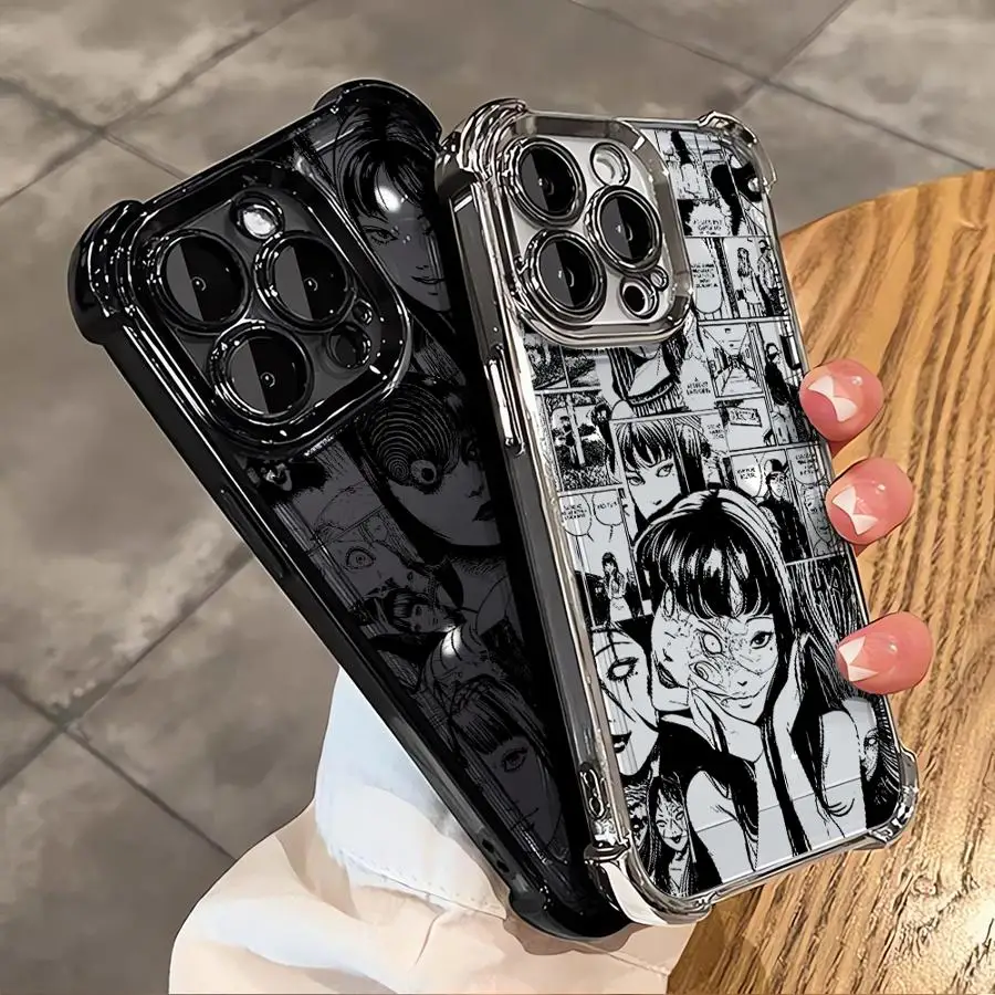 حافظة لهاتف آيفون 12 14 17 Air 13 11 15 Plus 16 Pro Max غطاء هاتف ناعم J-Junji Ito Comics