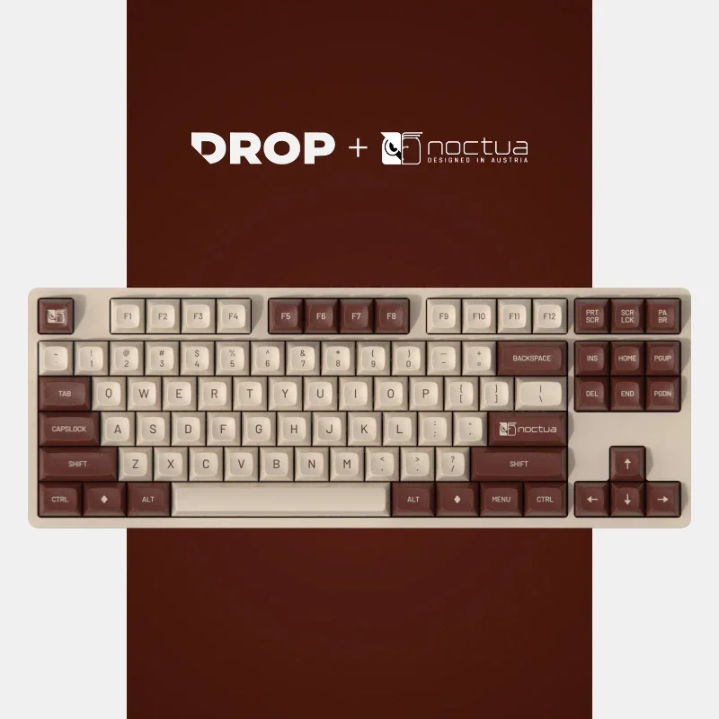 Drop + MiTo MT3 Noctua GMK Keycaps Custom Cute Retro Style Coffee Cherry Profile Keycap ABS Two Colour Point Key Caps for Gamers