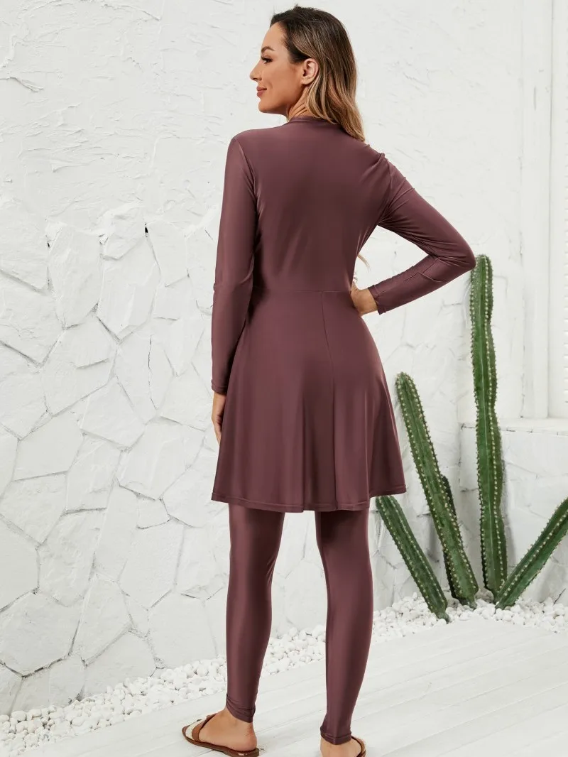 

Комплект из 3 предметов: женский мусульманский купальник-буркини с цветочным принтом, полностью закрытый, с хиджабом, исламская пляжная одежда для плавания