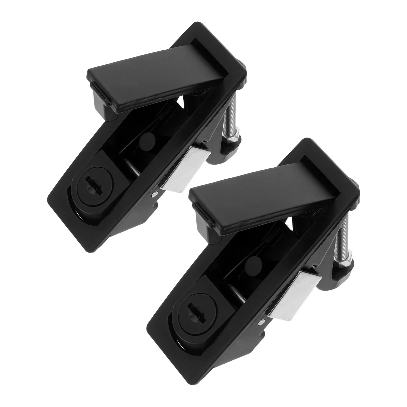 2Sets Cabinet Latch Secure Push Button Flush Mount Paddle Latch for Electrical Panels Industrial Enclosures