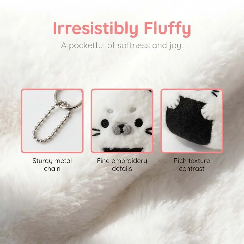 Rice and Vegetable Rice Ball Seal Keychain Bag Charms Decoration Seal Pendant Fluffy Soft Jewelry Gift Seal Key Ring Handbag