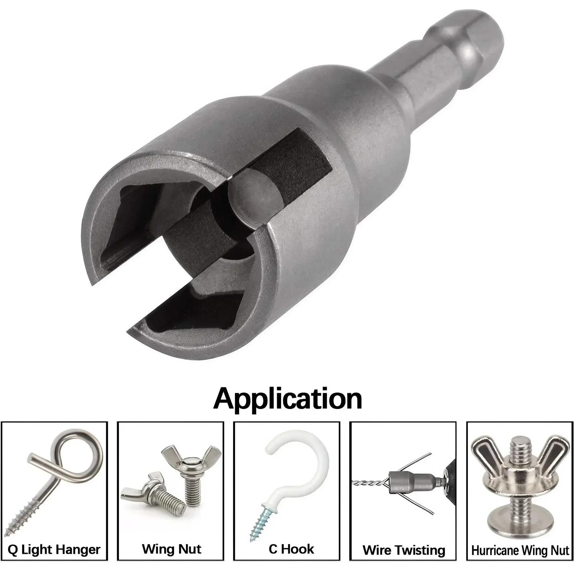 STONEGO 1PC Wing Nut Drill Socket Wrench Tool Set, 1/4\