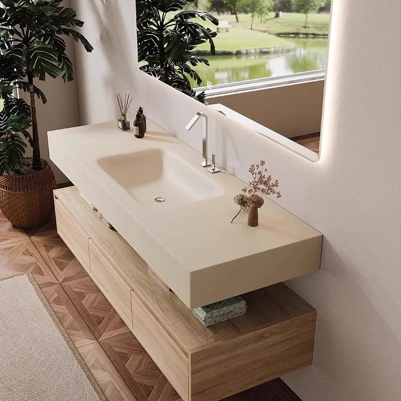 Acrylic integrated basin bathroom cabinet toilet washbasin hand washbasin