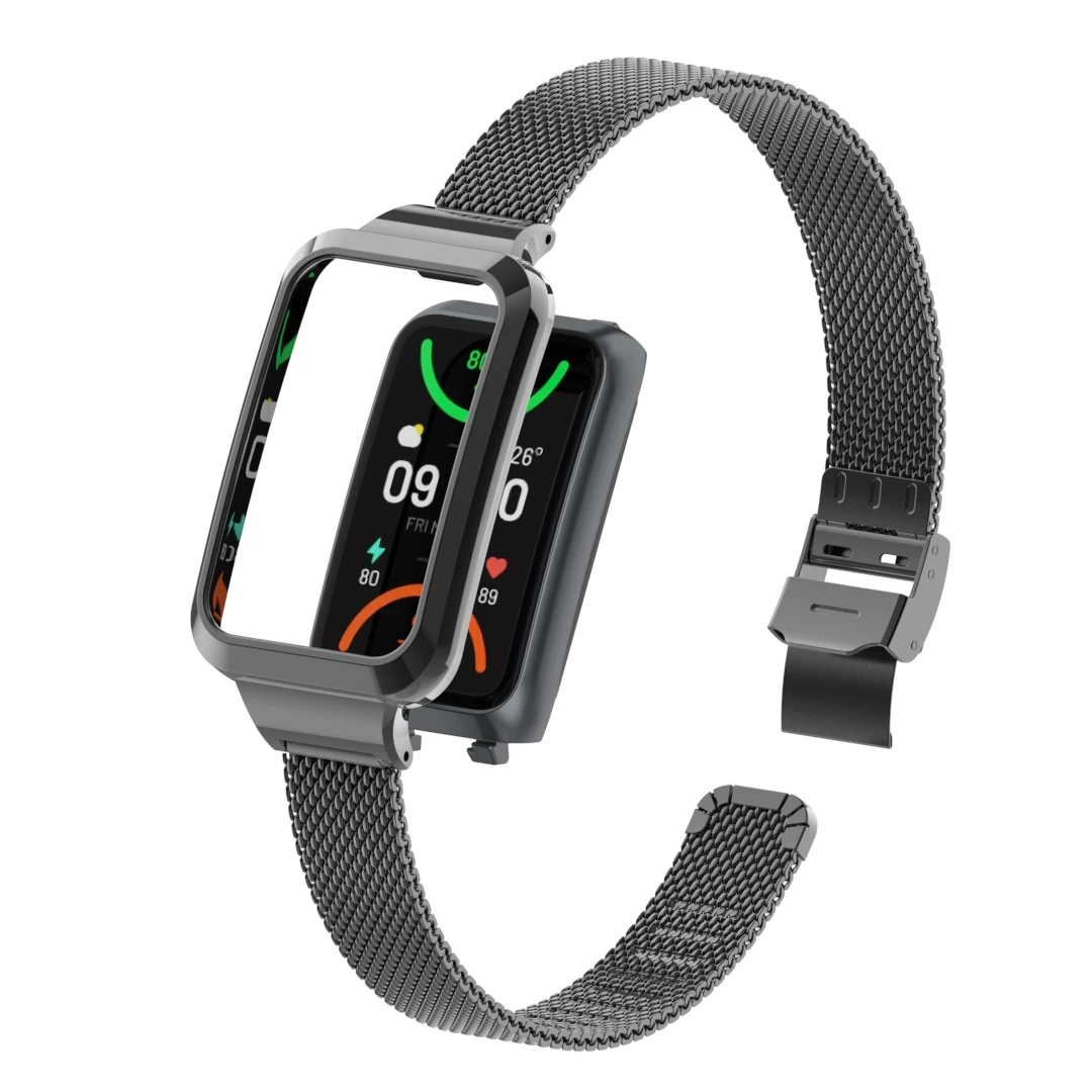 Suitable for Oppo Band 2 Stainless Steel Mesh Sliding Buckle Strap Oppo watch Free Replacement Strap Metal Stainless Steel Strap