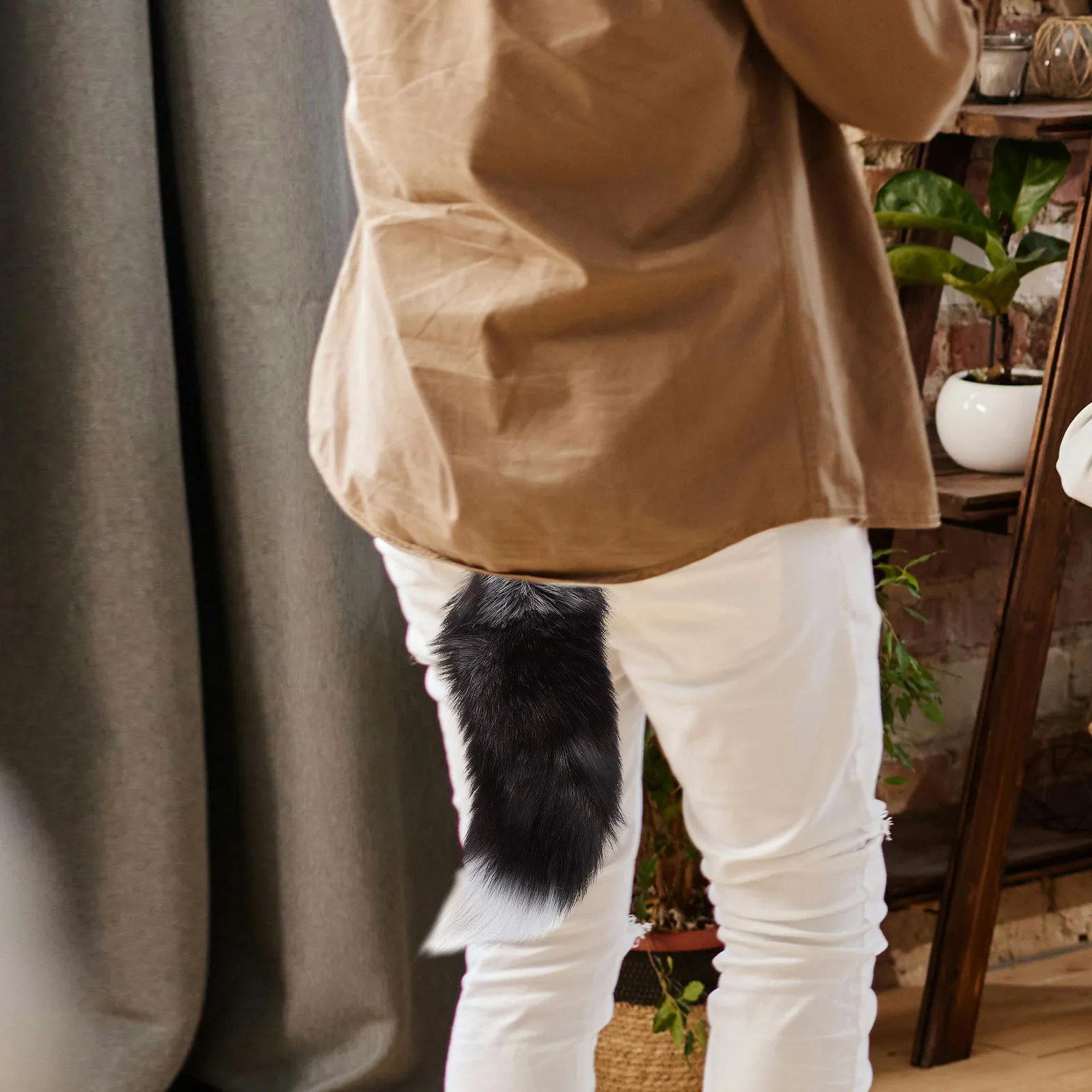 

Fox Tail Accessory Magnetic Animal Costume Prop For Carnival Halloween Party Performance Cosplay Dress Up Photo Decor